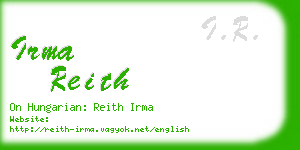 irma reith business card